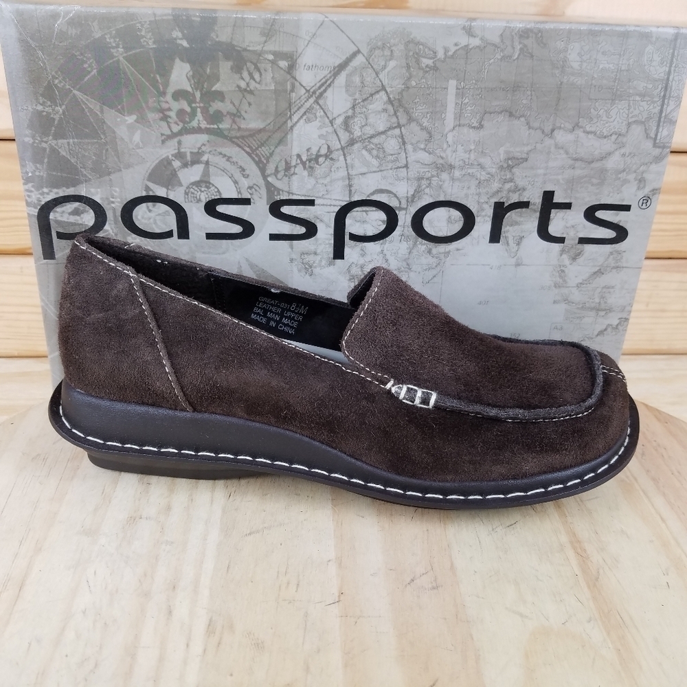 Suede Leather Loafer Brown Slip on Casual Comfort Shoes Moc Toe Women's 8.5 US - Picture 5 of 10